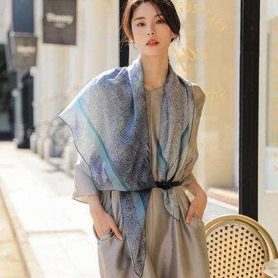 Silk Scarf Female Silk Sunscreen Large Square Scarf 100 Mulberry Silk Temperament Scarf Female Beach Towel Shawl Silk Gift