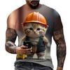 3D Printed Cat Dog T Shirt Men Funny Animal Graphic Tees Summer Fashion Casual Trend Interesting