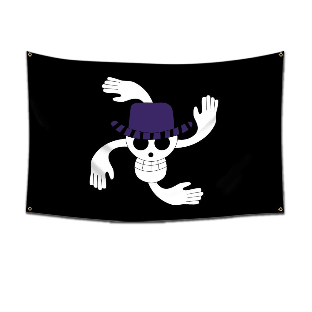 One Piece Anime Jolly Roger Wanddeko Banner Gemälde Spielzeug Cartoon Luffy Zoro Strohhut Piraten Totenkopf Flagge Spielzeug Geschenk 60x90cm