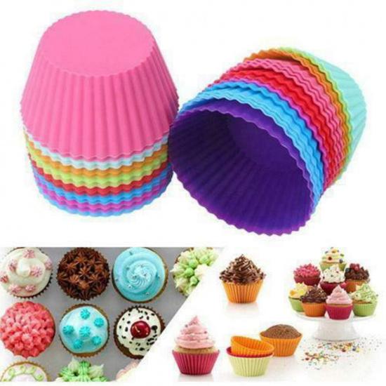 Silicone Muffin Cups, Silicone Cupcake Baking Cups Reusable Muffin Liners Cupcake Wrapper Cups Holders for Muffins, Cupcakes and Candies-24 Pack