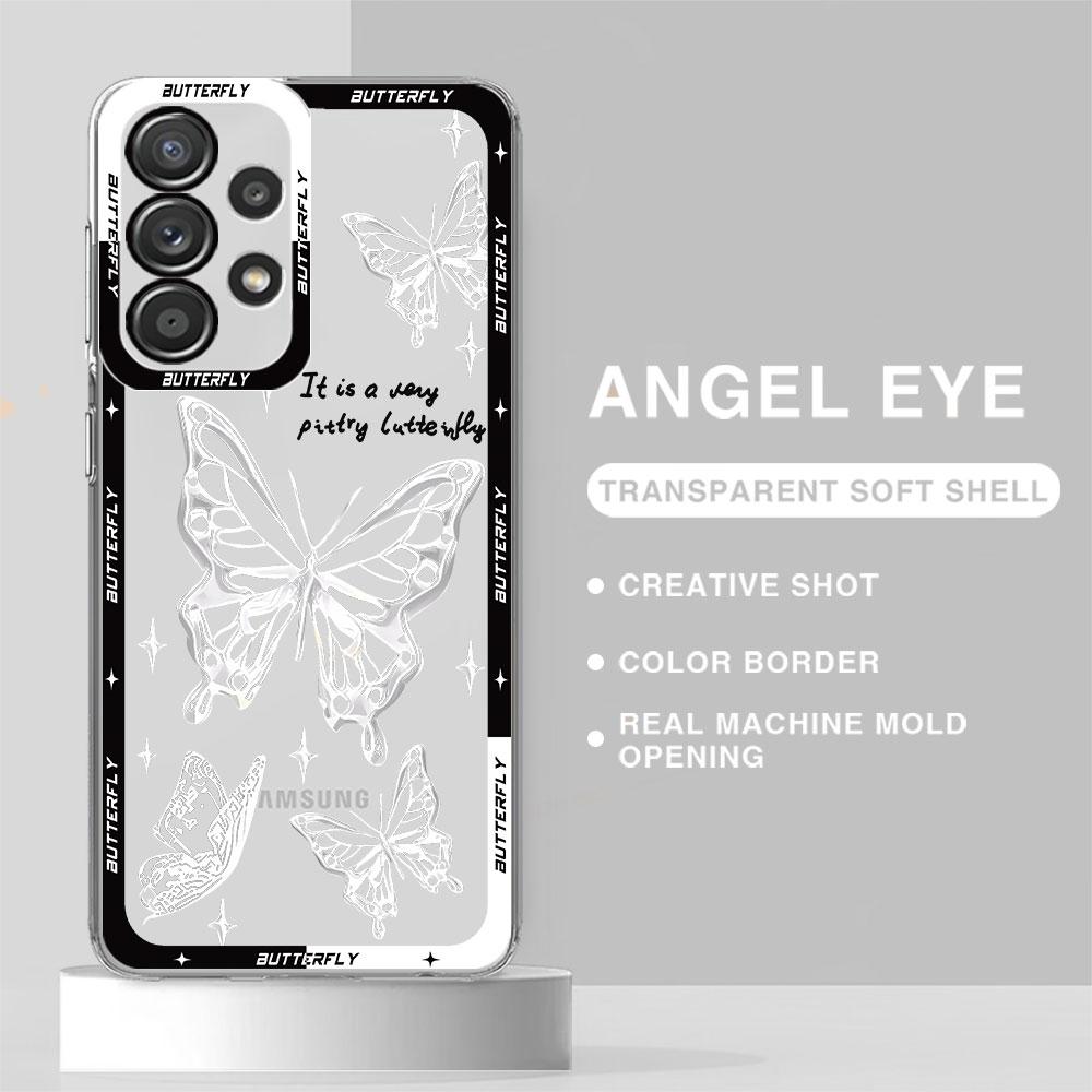 Capa Retro Butterfly Pattern Phone Case for Samsung Galaxy A23 A33 A24 A34 A13 A73 5G A14 4G A25 A54 A15 Cover Clear Silicone