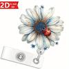 [] 2D Micro Badge Scroll Extendable, Nurse Extendable Badge Clip, Flower ID Badge Clip, Badge Scroll Clip
