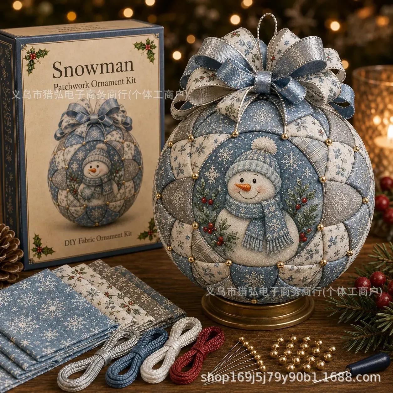 DIY Kerst Patchwork Ornament Kit Peperkoekman Vintage Gewatteerde Naaiballon Handgemaakte Knutsel Beginner Boom Decor Feestcadeaus
