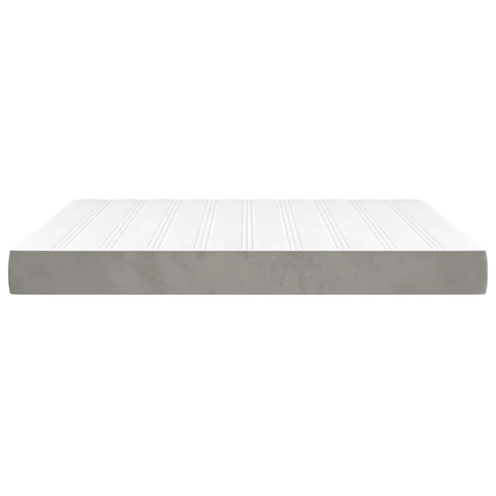 Pocket Spring Mattress Medium Firm Light Grey 160 x 210 x 20 cm Velvet