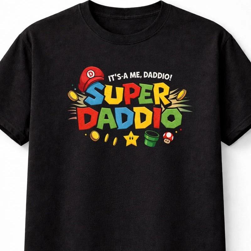 Super Daddio Gaming Dad Funny Super Mario Unisex TShirt Fathers Day Gift S5XL S