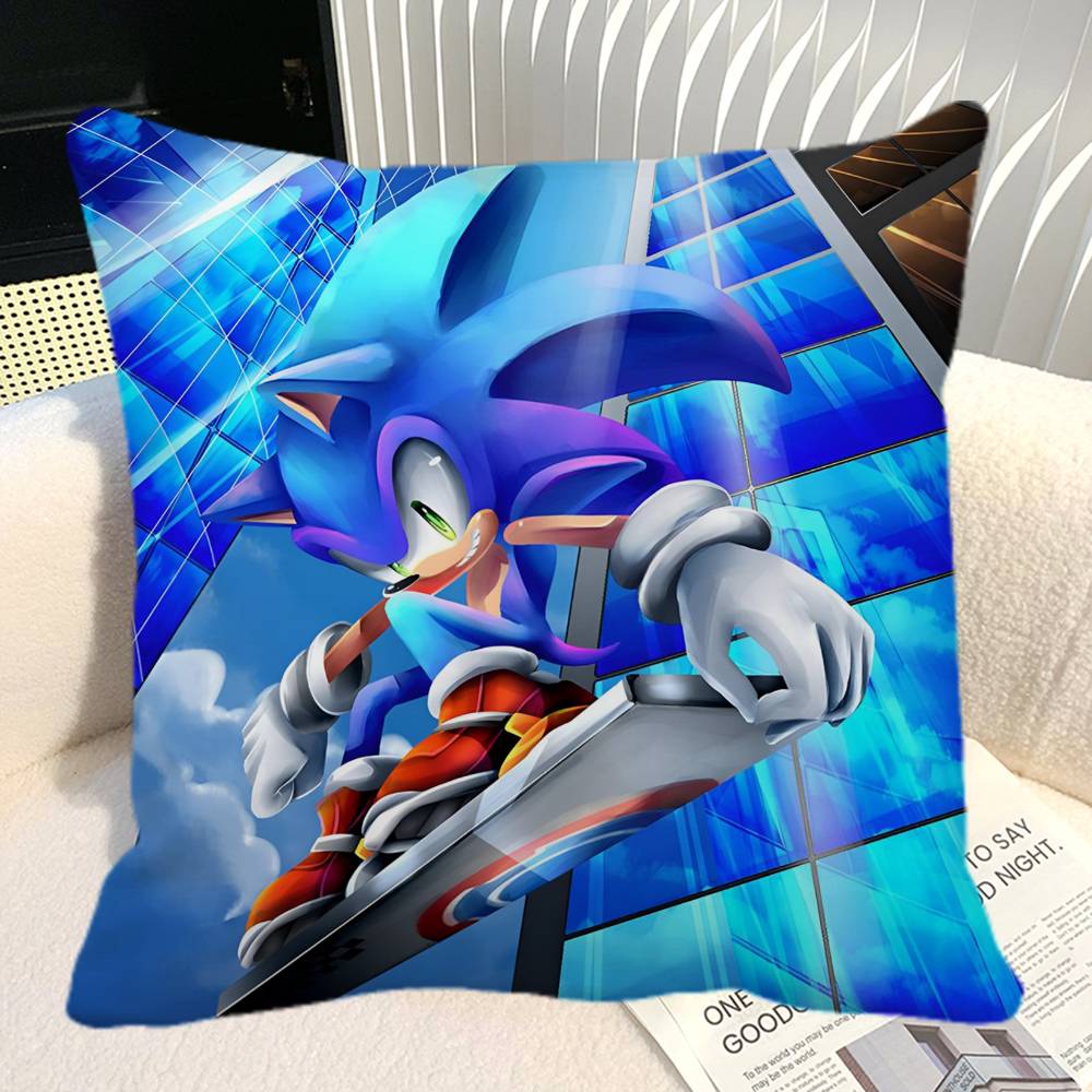 SSonic The HHedgehog Pillow Case Square Pillow Bedroom Sofa Leisure Comfort Cushion Car Home Decoration