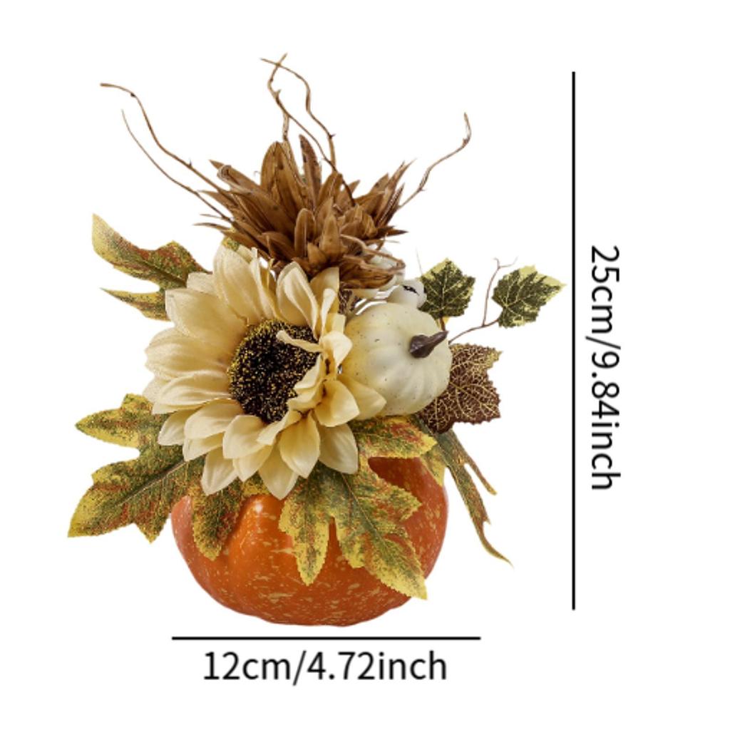 Artificial Pumpkin Flower Photography Props Floral Arrangement Fall Ornament for