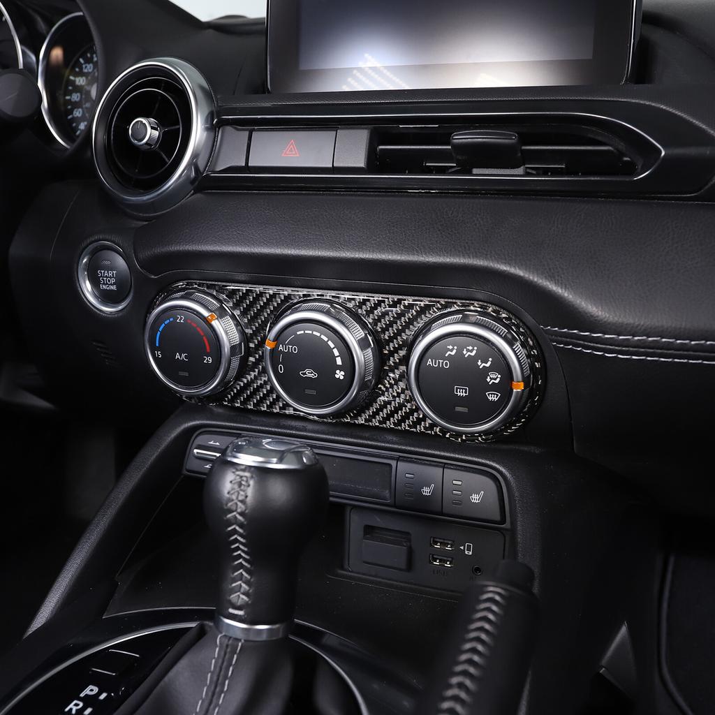 Carbon Fiber Air Conditioner Switch Panel Frame Sticker For Mazda MX-5 Miata 16+