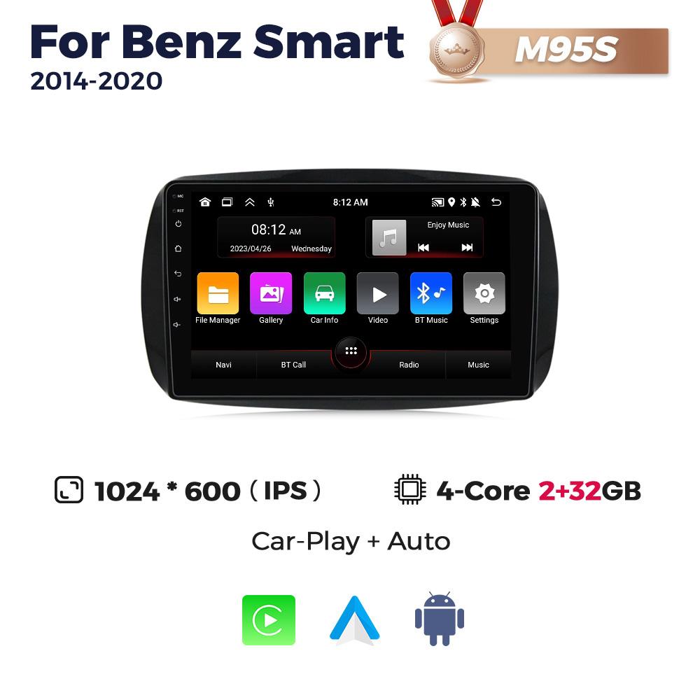 NaviFly Android Auto Carplay Smart System Car Radio For Mercedes Benz Smart 453 Fortwo 2014 - 2020 Multimedia Stereo Player GPS