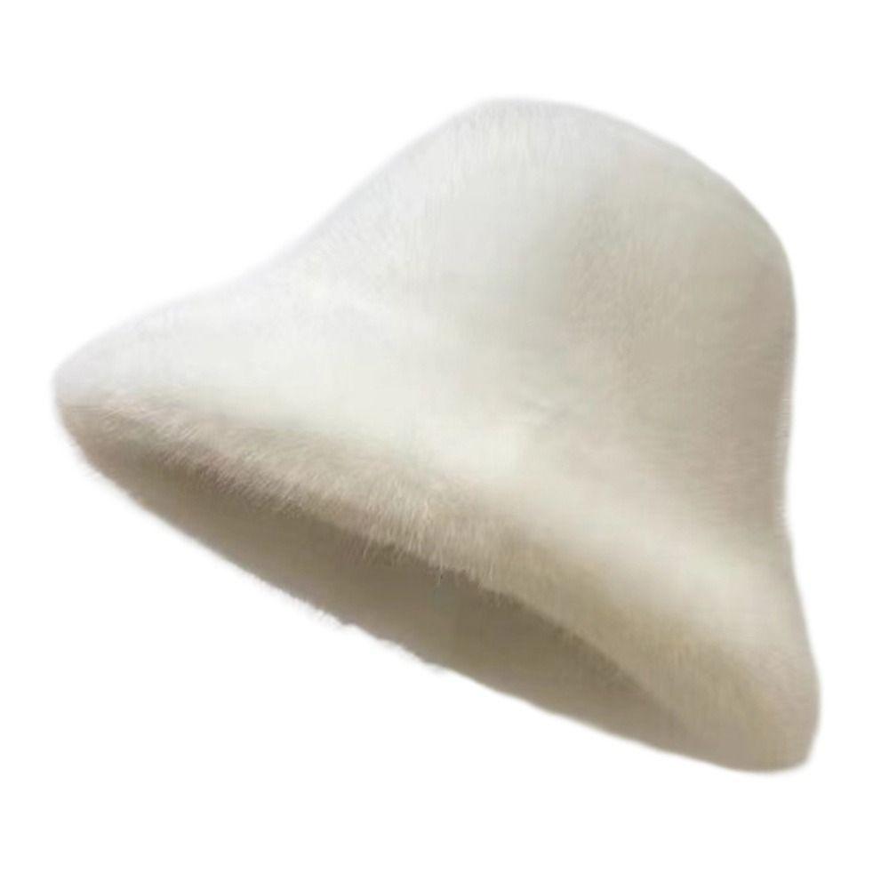 Furry Winter Furry Hat Oversize Plush Hat Cute Fisherman's Hat  Winter