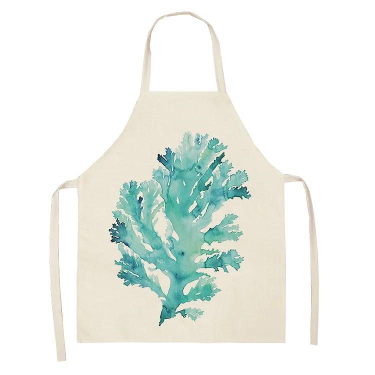 Ocean Animal Whale Jellyfish Pattern Cleaning Aprons Home Cooking Apron Cooking Linen Bibs Waist Baking Kitchen Aprons Delantal