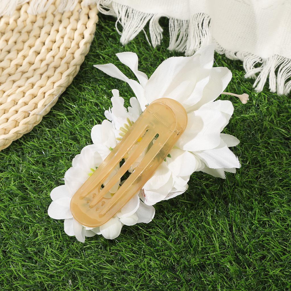 AWAYTR Korean Simulation Flower Hair Clip Bohemian Duckbill Clip Cloth Girl Hair Clip Headdress Barrettes Flowers Hairpin Women