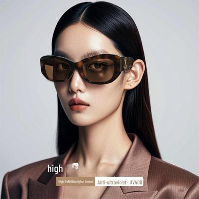 "CH5493 Black & Gold Cat Eye Sunglasses with UV Protection and Large Logo for Men & Women"