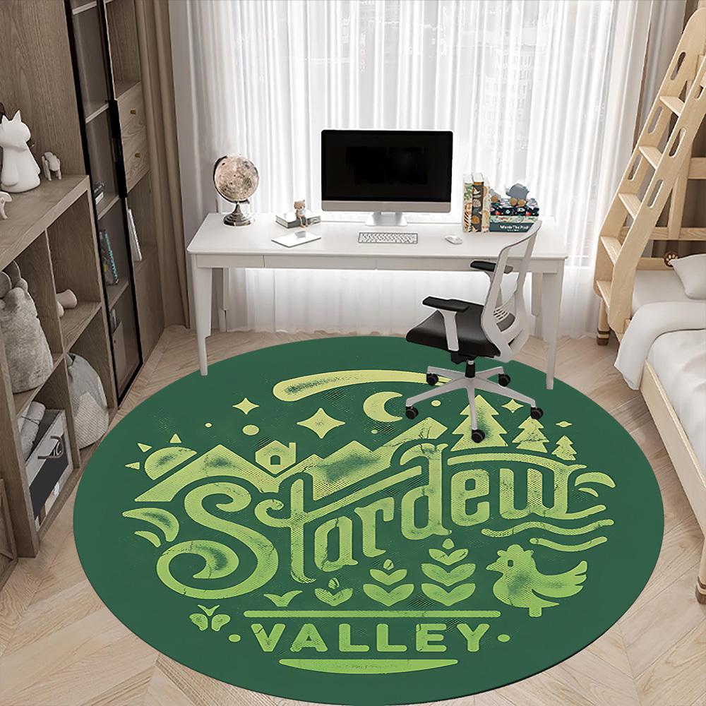 1pc Stardew Valley Office Round Area Rug, Indoor Mat Suitable For Office, Under Office Chairs Bedroom Living Room Home Decor  A0908153