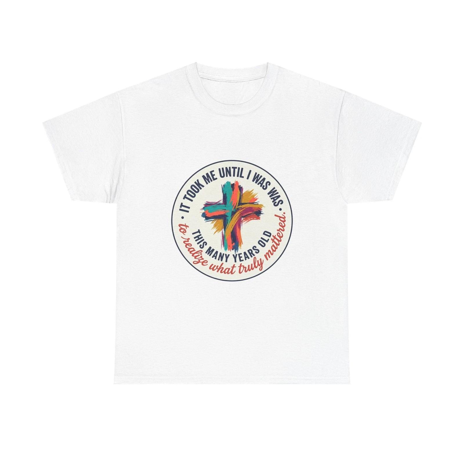 Colorful Cross Circle Tee | Christian Faith Scripture Graphic M