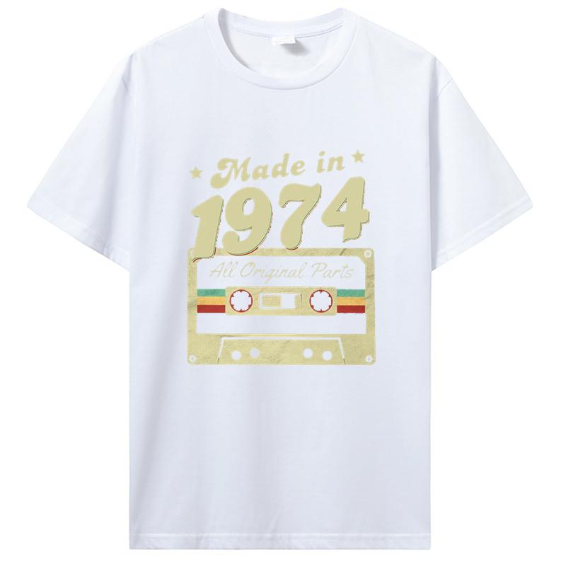 Staré Vintage 1974 Narozeninové Pánské Dámské Tričko Manželka Manžel Dárky k Narozeninám Nápisy Citát Grafické Oblečení Oversized Tričko