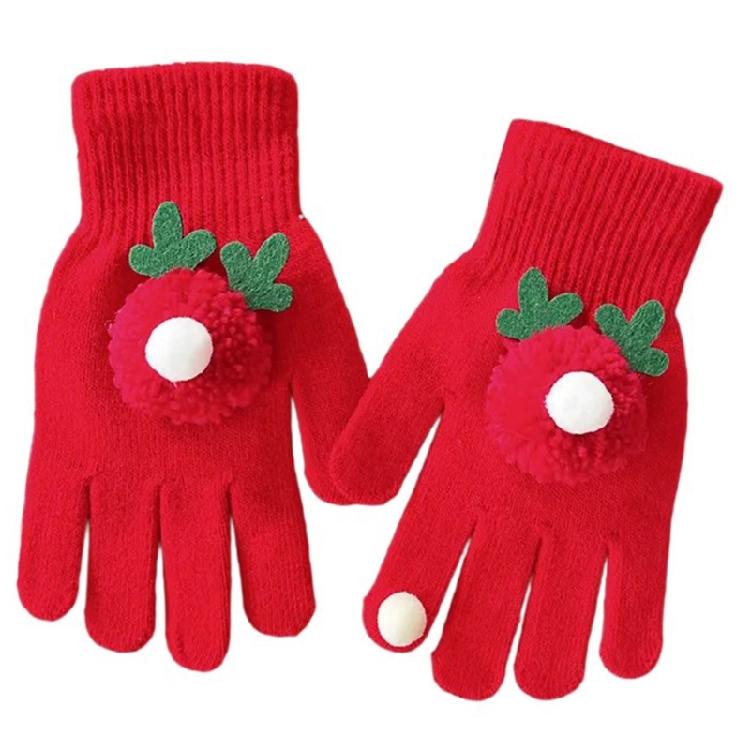 Holiday Theme Gingerbreadman Gloves Knitted Gloves Festival Handwear Lovely Snowman Knitwear Gloves for Daily Use