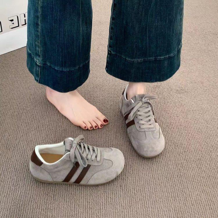 Popular retro flat-bottomed German training shoes women's 2025 autumn new light and comfortable color matching versatile niche casual shoes