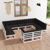 Day and Night - Day and Night 11-piece Garden Furniture Set with White Pine Wood Cushions