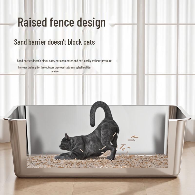Jingyu Integrierte Spritzschutz-Katzenklo aus Edelstahl