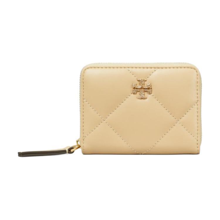 Tory Burch Kira Studded Logo Zip Leather Wallet Small Women wallet Vanilla 162157-700 Basic Set BagDust Bag 24290₽