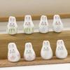 Decoendiy 12Pcs Ceramic Rabbit Bunny Beads, Flower Leaves Printed Beads, Handmade Porcelain Beads, Animal Shaped Beads, Loose Spacer Beads, for