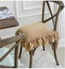Cream Cotton Ruffles Chair Cushion Cover Flouncing Dinning Chair Pat Decor Customizable Princess Frill Cotton Home Decoration