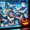 Halloween Window Clings Dual Side Same Color Cute Ghost Spider Bat Patterns Decals for Bathroom Window Holiday Home Decor