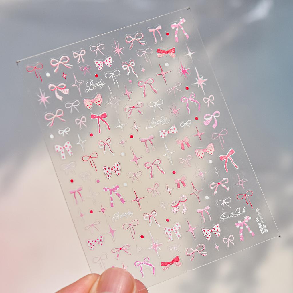 5D Bronzing Laser Pentagram Nails Sticker 3D Metallic Effect Exquisite Colorful Star Self Adhesive Nail Art Stickers Decals DIY