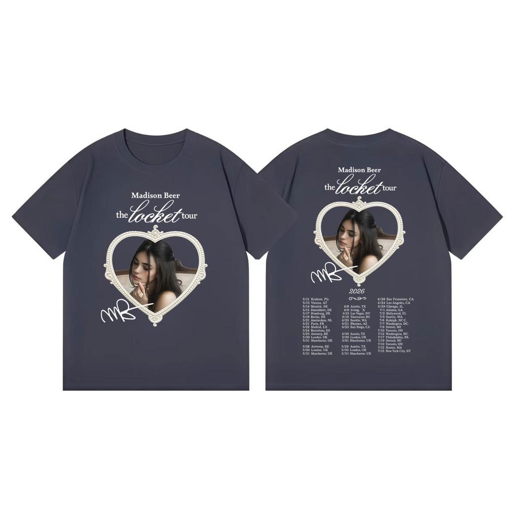 Madison Beer The Locket Tour 2026 Merch Tshirt Men Women Fashion Pop Music Short Sleeve T Shirt Summer Casual Loose Tshirts