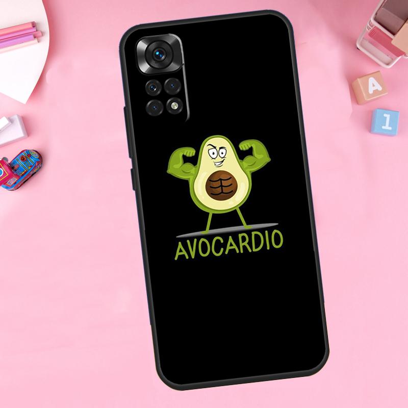 cute cartoon Avocado Fitness For Xiaomi Redmi Note 14 10 11 12 13 15 Pro Plus Phone Case For Redmi 15 15C 14C 12C 10C 13C