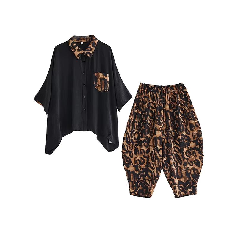 

Повседневный комплект из двух предметов с принтом в виде рубашки XITAO HQQ2446 One Size чёрный