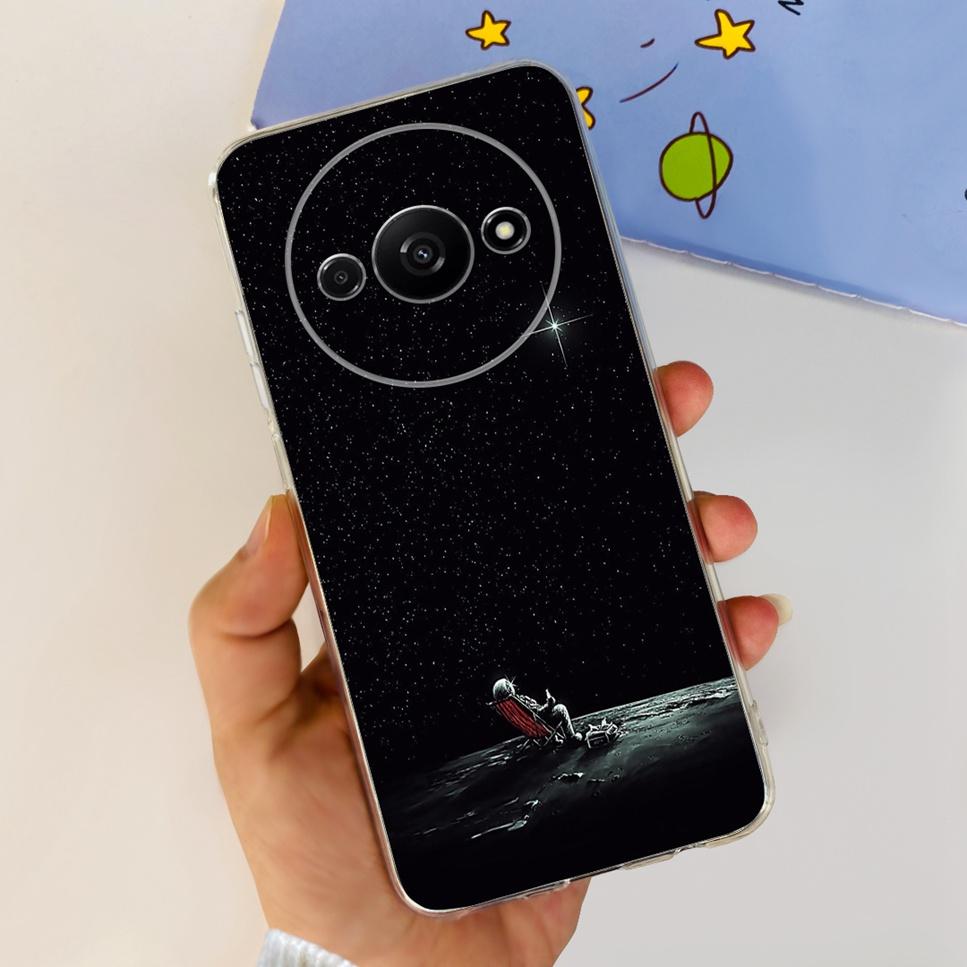 For Xiaomi Redmi A3 4G Case Fashion Girl Cartoon Print Soft Silicone Back Cover For Redmi A3 6.71" Shockproof Phone Case Funda