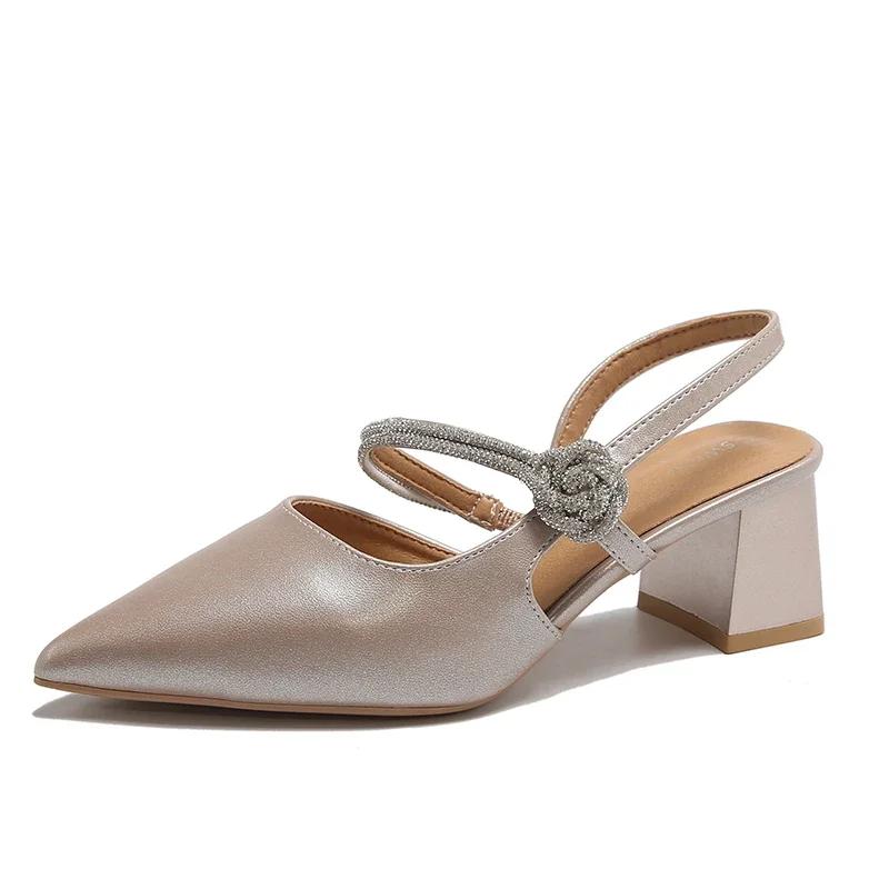 

Модная обувь для женщин 2024 года, новые женские босоножки с острым носком, простые элегантные туфли на каблуках из серебра высокого качества, женская обувь 35 розовый