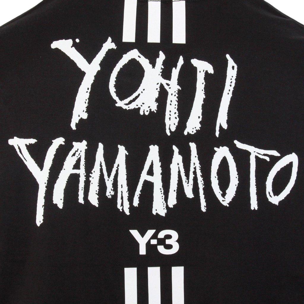 Y-3 Buchstabenprint Rundhals Kurzarm T-Shirt Unisex T-Shirts Schwarz DY7217