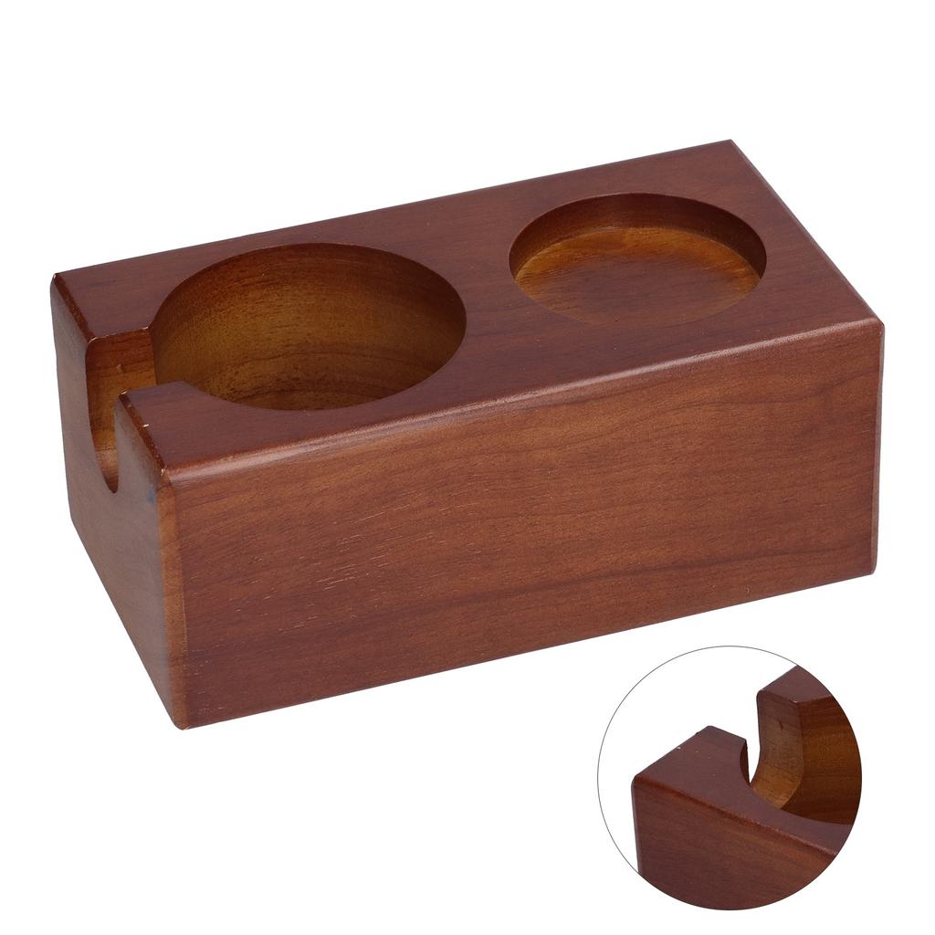 Uchwyt na tamper do kawy z 2 otworami Bukowy Podkładka Stojak na uchwyt do kawy do domu Restauracji Zewnętrzny