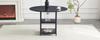 Round Dining Table with 107 cm Diameter and Double Storage Level, Black MDF Top + Metal Frame, Suitable for 2-4 People, For European Family Meals