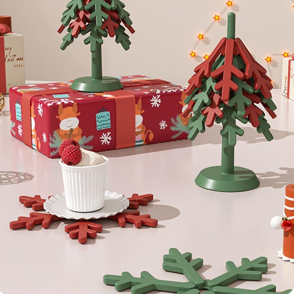 Decorative Tree Shape Trivets Non-slip Table Insulation Pad High Quality Silicone Hot Mat  Bowl