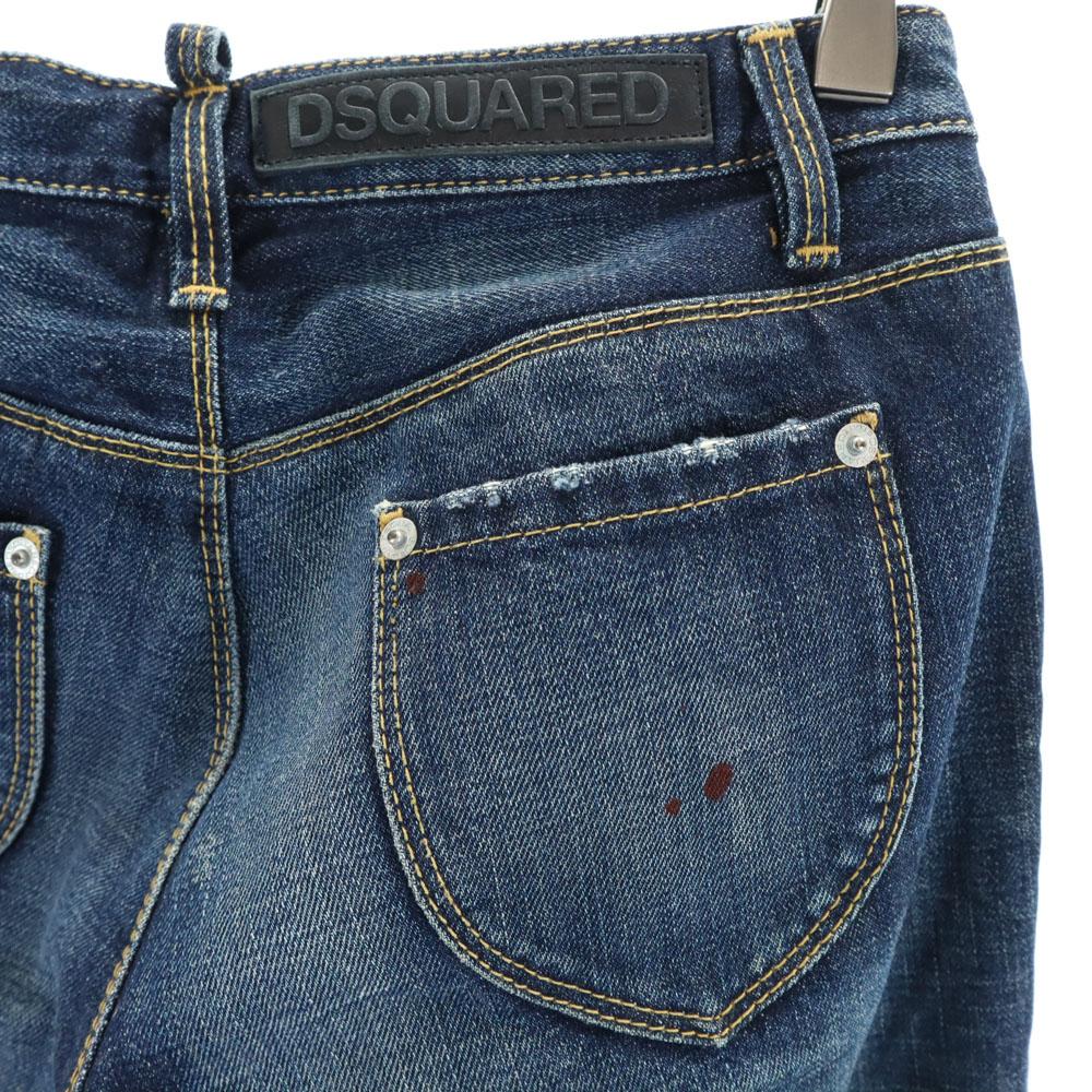 DSQUARED2 made in Italy wide Denim pants 40 Jeans painted vintage finish Women Used