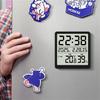 Modern LCD Digital Clock with Time Date Temperature Humidity Display Battery Operated Support Stand Desk Wall Clock