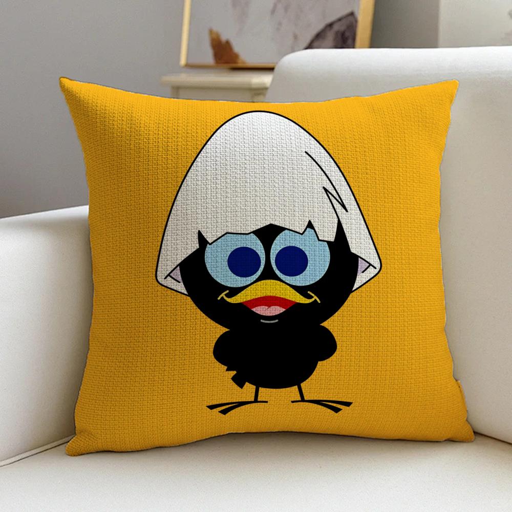 A-Cartoon Calimero Fun Cushion Cover Natural Linen Pillowcase Set, All-In-One Decor For Sofa, Bedroom & Chair