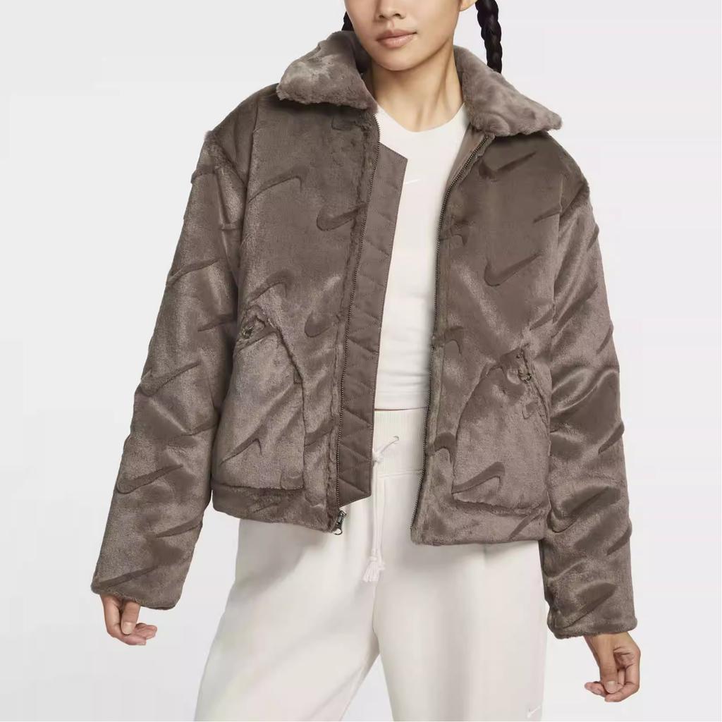 Nike Fashion Casual Long Sleeve Jacket Women Jackets Brown FV8020004