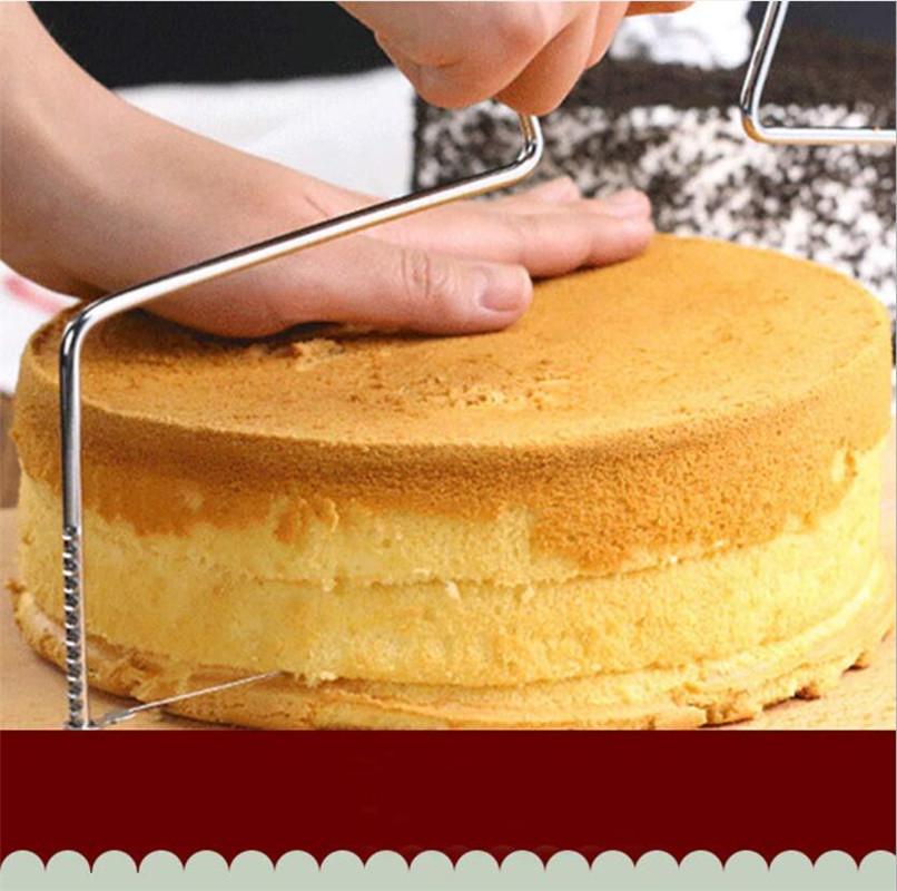 1pc Double Line Adjustable Stainless Steel Cake Cut Slicer Device Cake Decorating Mold DIY Bakeware Kitchen Cooking Tool