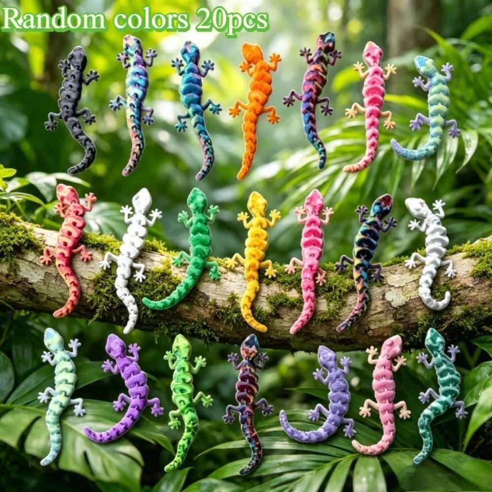 20Pcs Simulation Simulation Lizard Model Lifelike 3D Printed Lizard Outdoor Decoration