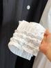 Spring 2026 Women's White Ruffle Stand Collar Loose Shirt