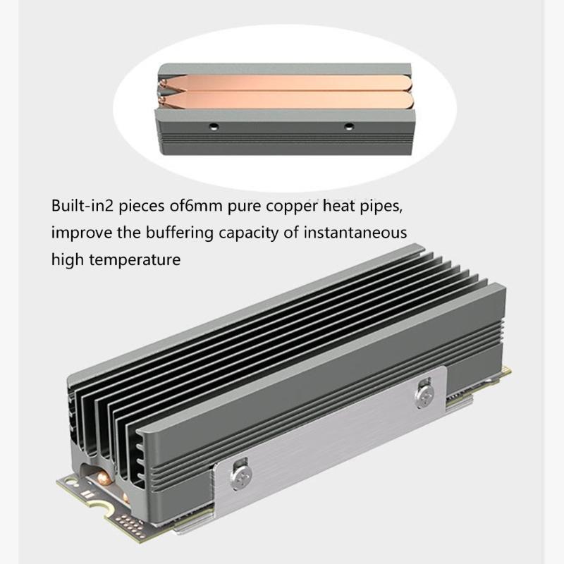 High Efficiency Cooling Solution For M.2 12 2280 SSDs Featuring Aluminum Construction And Silents Operation