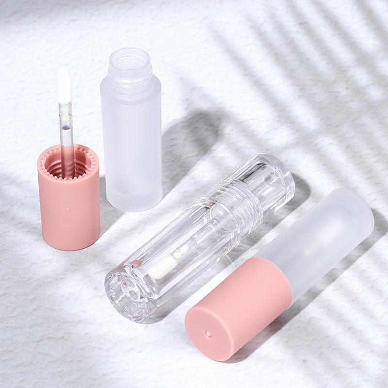 3ml Round Clear Empty Lip Gloss Tube, Refillable Lip Mud & Lip Glaze Container, Cosmetic Packaging