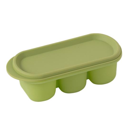 

Silicone Ice Cube Tray Three Compartment Twist Release Ice Mold Food BPA-free Grade Safe Ice Cube Maker зелений