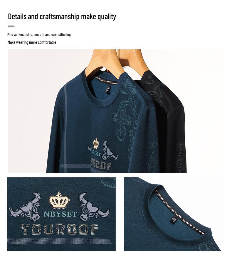 High-Quality Men's Casual Printed Round Neck Long-Sleeve Hoodie for Autumn