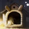 Detachable and Washable Pet House Cat House Puppy Cave Sofa Pet Bed House for  Small Dogs and Small and Medium Cat Skeeping Warm